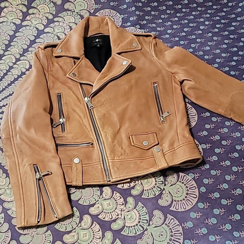 COPY - 7FAM Leather Moto Jacket! - Picture 1 of 14
